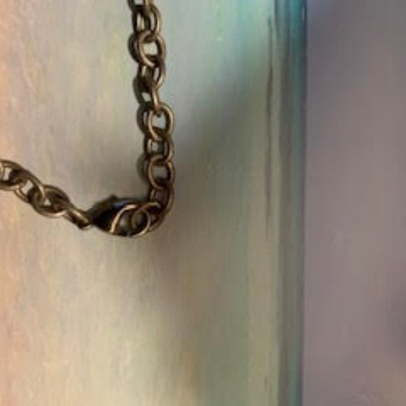 One of a kind necklace with round marble/ stone - Picture 7 of 7